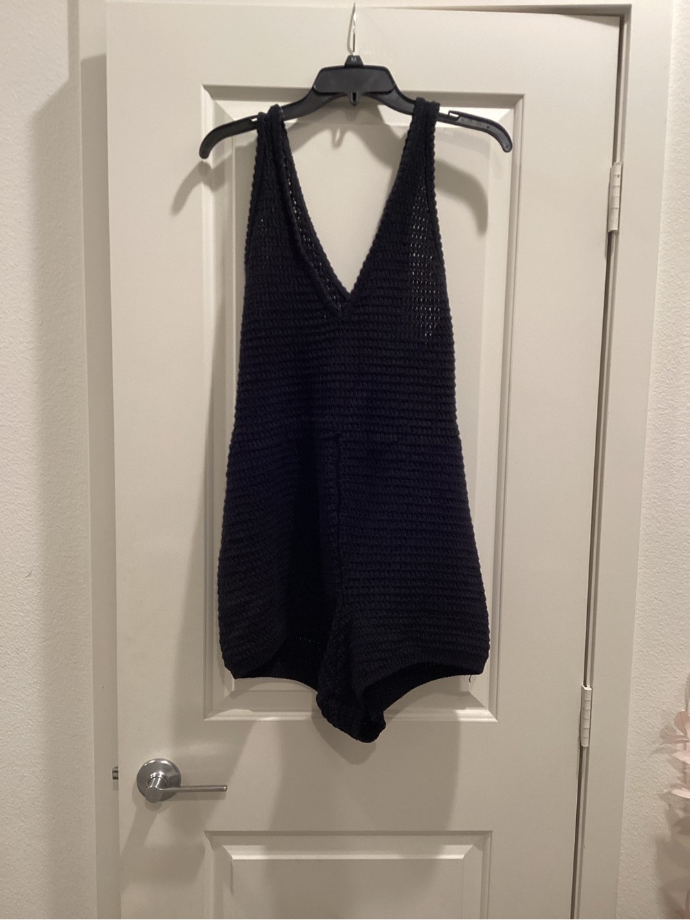 Free People Black Crochet Swim Coverup Romper
